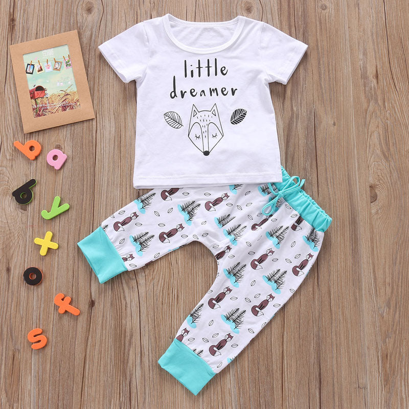 Newborn Baby Outfit Set – T-Shirt & Pants Clothing Set for Little Boys and Girls