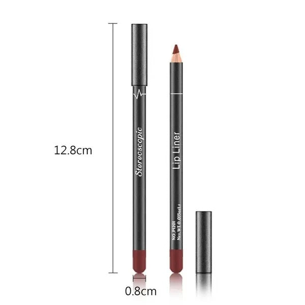 12-Piece Waterproof Lip Liner & Matte Lipstick Pencil Set – Long-Lasting Lip Kit for Women