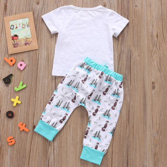 Newborn Baby Outfit Set – T-Shirt & Pants Clothing Set for Little Boys and Girls