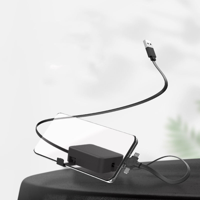 4-in-1 Retractable USB Charging Cable – Macaron-Style Multi-Port (Type-C, Micro, iPhone) with Phone Stand