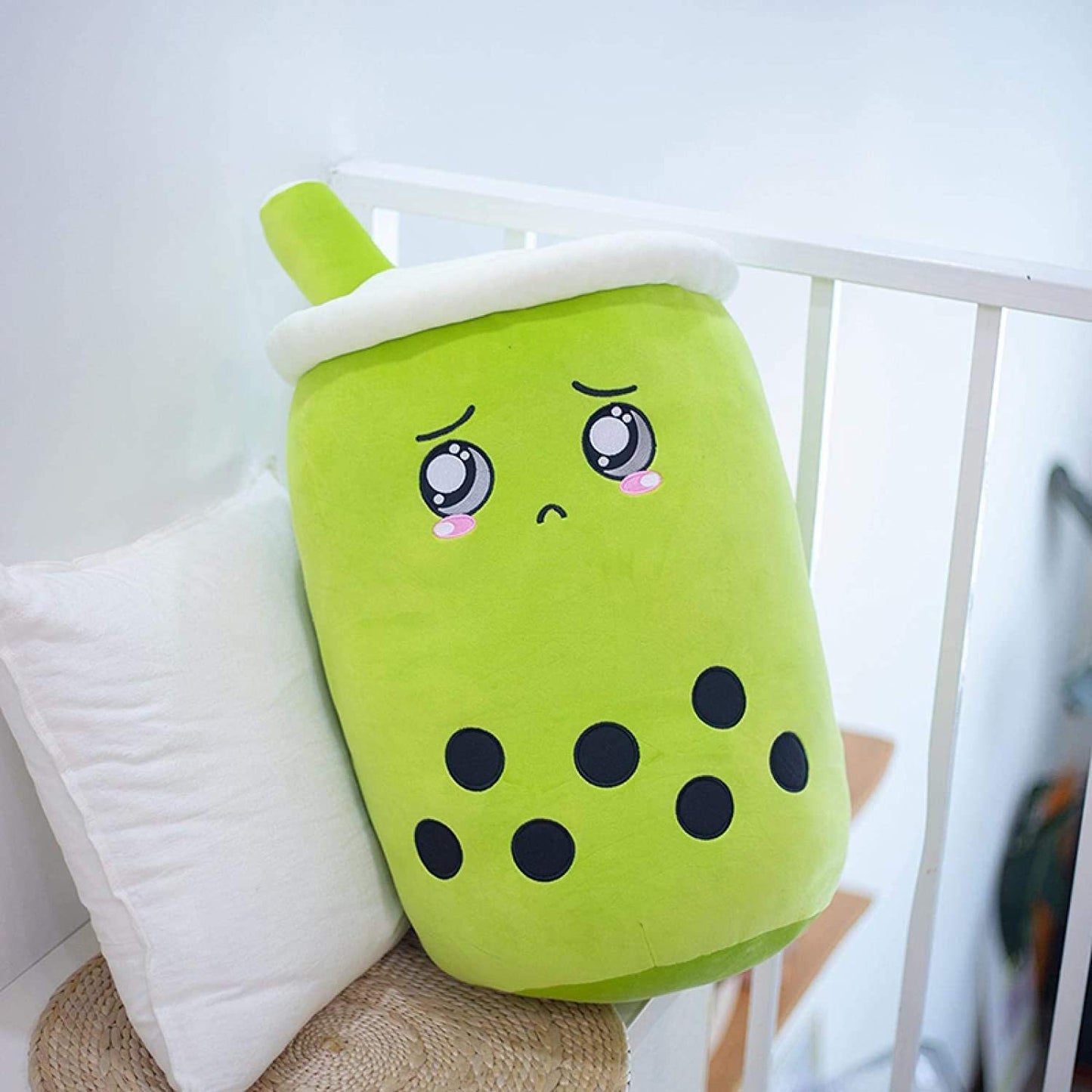 Cute Boba Tea Plush Pillow – Strawberry Milk Drink Stuffed Toy
