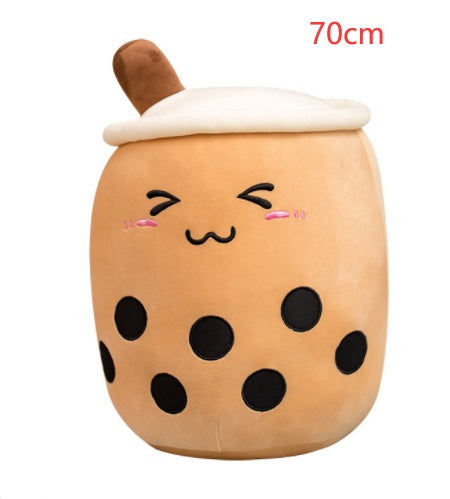 Cute Boba Tea Plush Pillow – Strawberry Milk Drink Stuffed Toy
