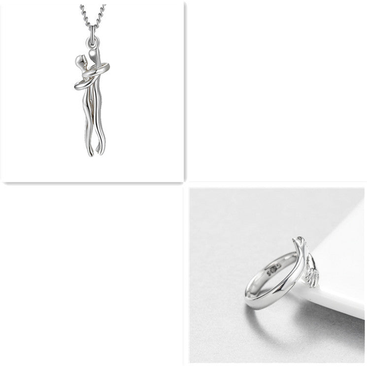 Love Hug Necklace – Unisex Clavicle Chain for Couples, Men & Women