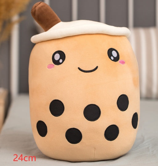 Cute Boba Tea Plush Pillow – Strawberry Milk Drink Stuffed Toy