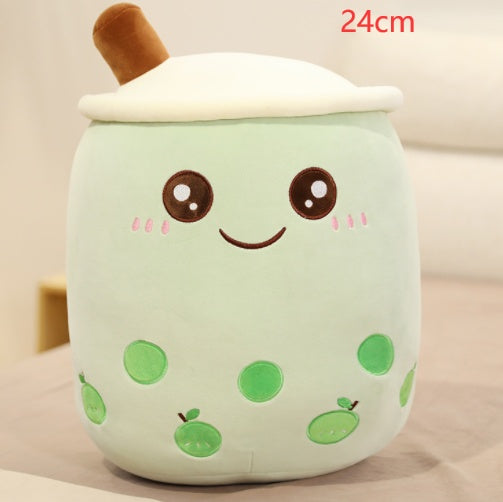 Cute Boba Tea Plush Pillow – Strawberry Milk Drink Stuffed Toy