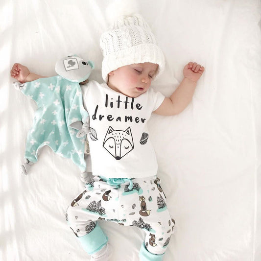 Newborn Baby Outfit Set – T-Shirt & Pants Clothing Set for Little Boys and Girls