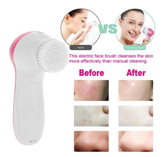 Waterproof Facial Cleansing Brush – 5-in-1 Spin Face Cleaning System