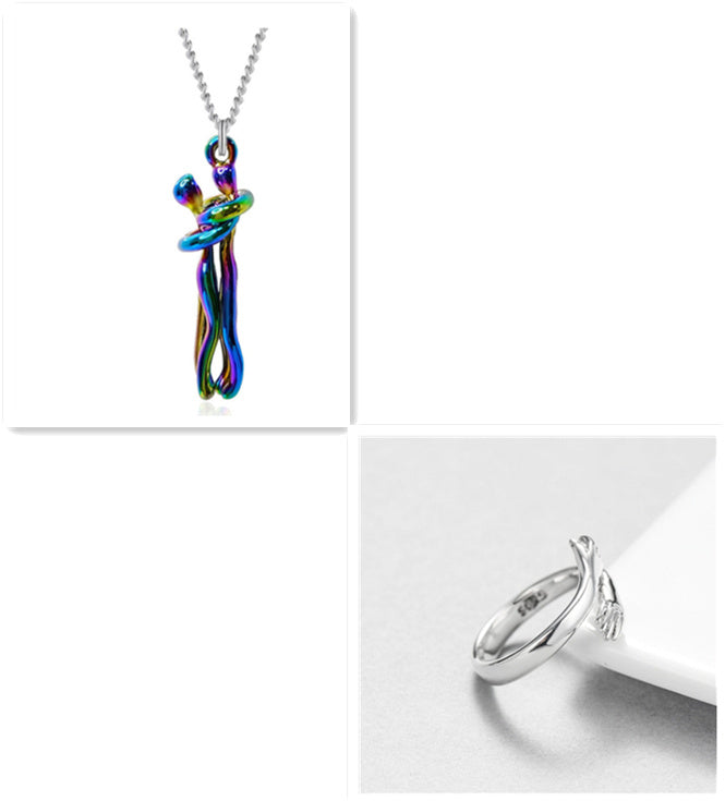 Love Hug Necklace – Unisex Clavicle Chain for Couples, Men & Women