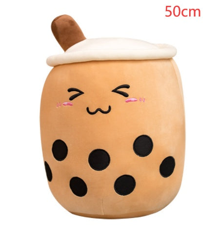 Cute Boba Tea Plush Pillow – Strawberry Milk Drink Stuffed Toy