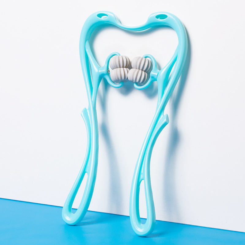 6-Roller Neck Massage Tool – Manual Muscle Relaxer & Stress Relief