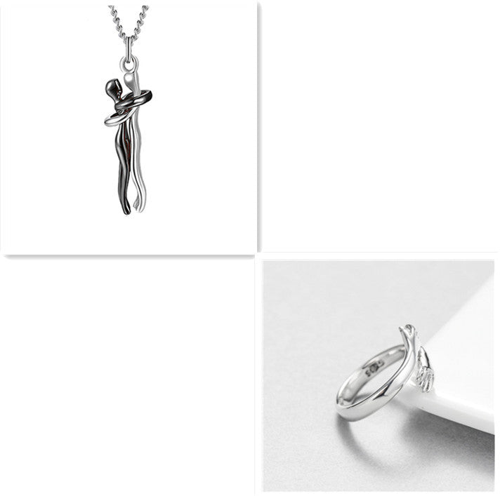 Love Hug Necklace – Unisex Clavicle Chain for Couples, Men & Women