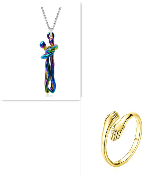 Love Hug Necklace – Unisex Clavicle Chain for Couples, Men & Women