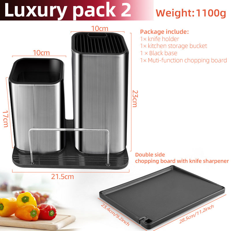 Drainable Knife Chopping Board & Chopper Holder