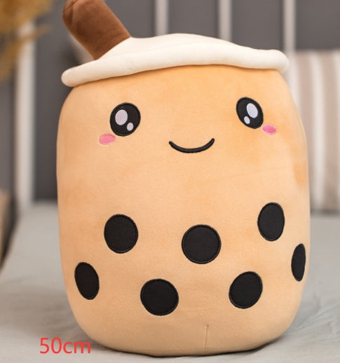 Cute Boba Tea Plush Pillow – Strawberry Milk Drink Stuffed Toy