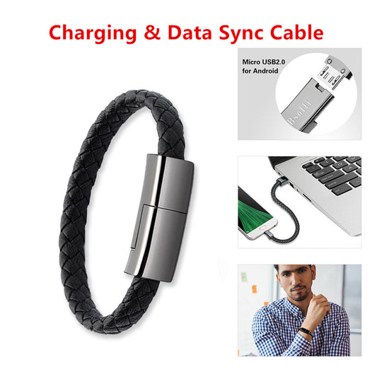 Bracelet USB Charging Cable – Wearable Data & Charging Cord for iPhone / USB-C / Micro USB
