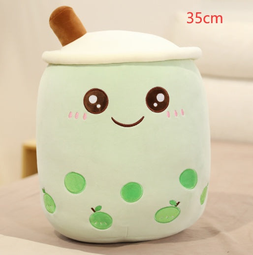 Cute Boba Tea Plush Pillow – Strawberry Milk Drink Stuffed Toy