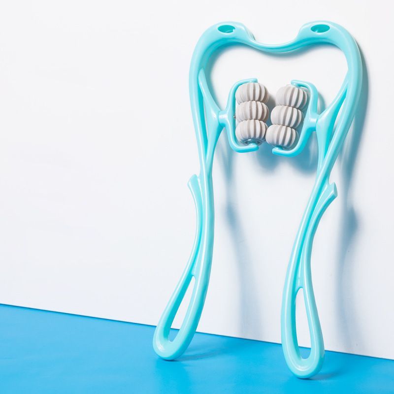 6-Roller Neck Massage Tool – Manual Muscle Relaxer & Stress Relief