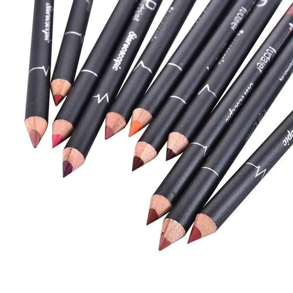 12-Piece Waterproof Lip Liner & Matte Lipstick Pencil Set – Long-Lasting Lip Kit for Women
