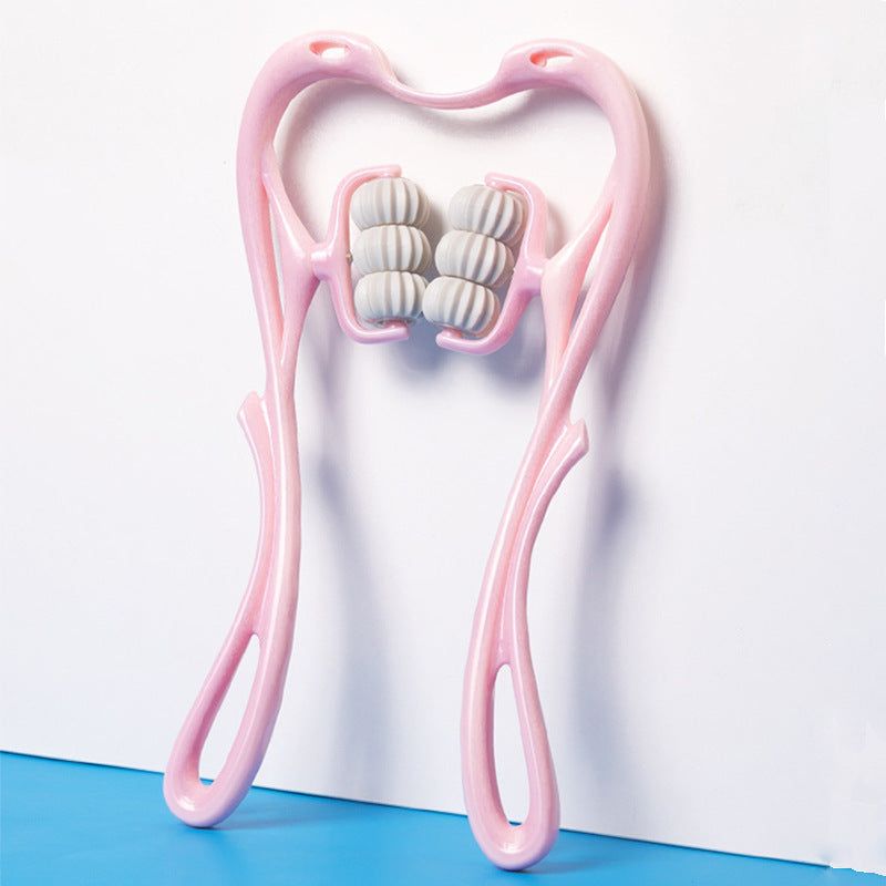 6-Roller Neck Massage Tool – Manual Muscle Relaxer & Stress Relief