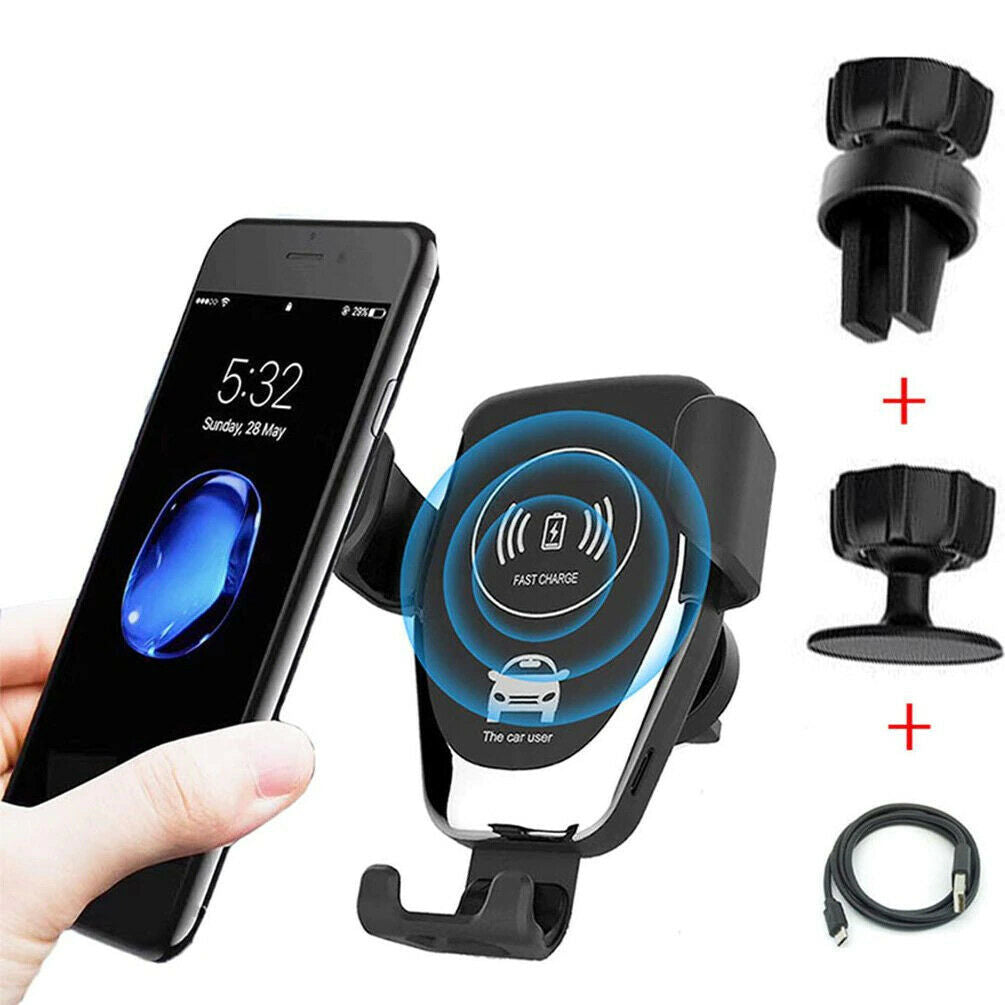 10W Qi Wireless Fast Car Charger – Automatic Clamping Phone Mount