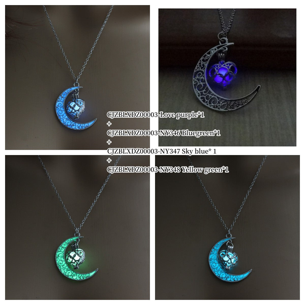Luminous Pendant Necklace – Silver-Plated Glow-in-the-Dark Jewelry