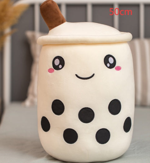Cute Boba Tea Plush Pillow – Strawberry Milk Drink Stuffed Toy