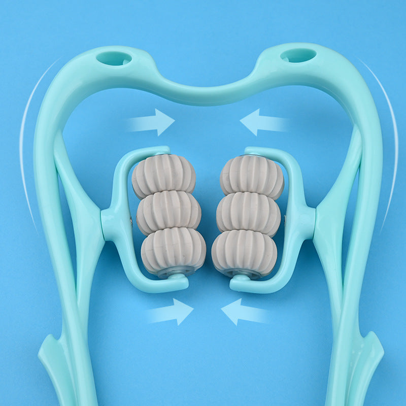 6-Roller Neck Massage Tool – Manual Muscle Relaxer & Stress Relief